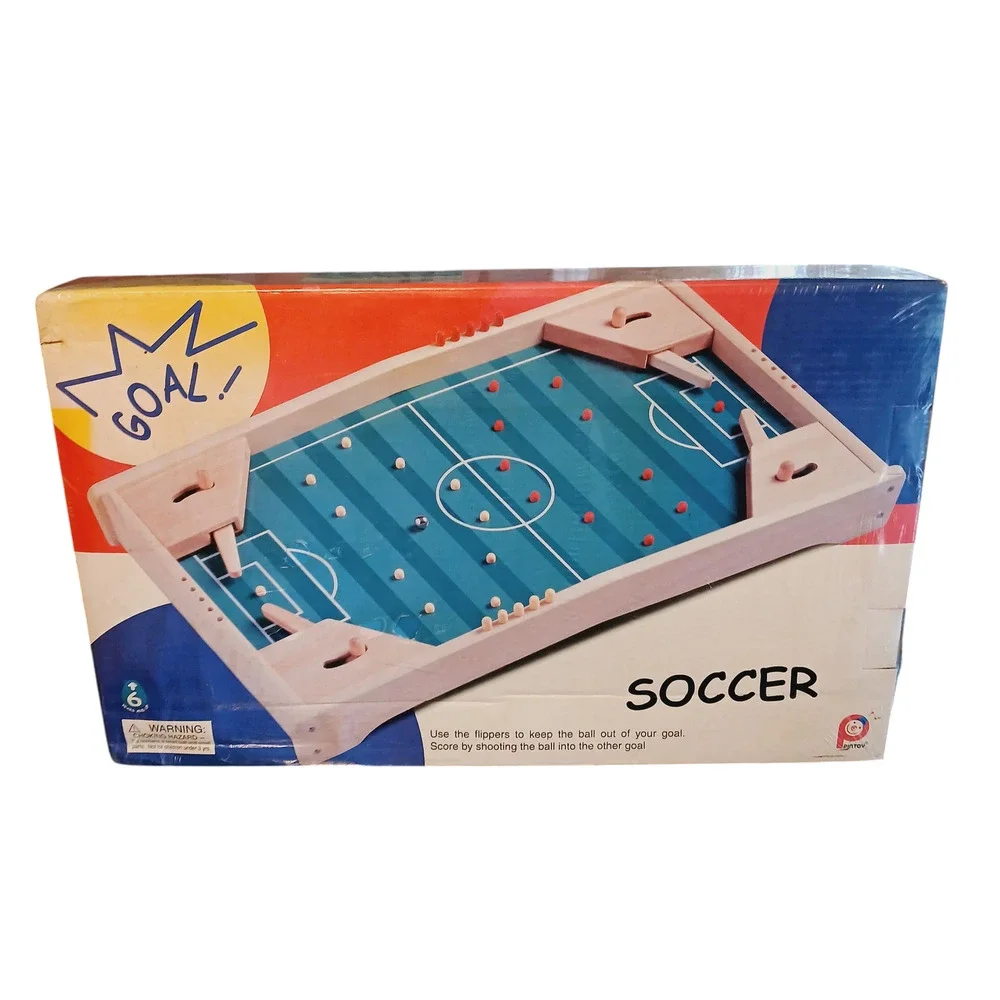 Pintoy Vintage Wooden Soccer Pinball Style Game NEW in Plastic Copyright 2000 6+